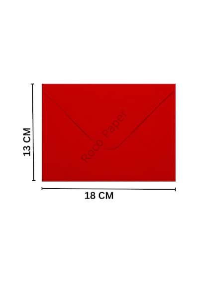 50 Adet Kırmızı Davetiye Zarfı, Dayanıklı Mat Tebrik Kartı Ve Mektup Zarfı Seti, 13x18 Cm - 140 Gr