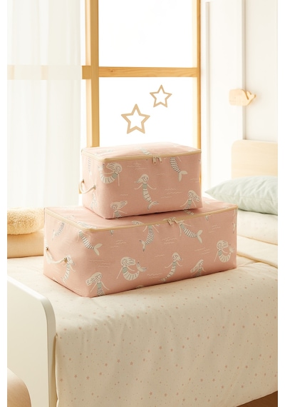 Ocean Home Textile 2'li Çocuk Odası Deniz Kızı Hurç Set 1 Adet 30 x 22 x 18 / 1 Adet 52 x 28 x 21 cm