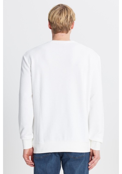 Erkek Baskılı Sweatshirt Off White Çok Renkli