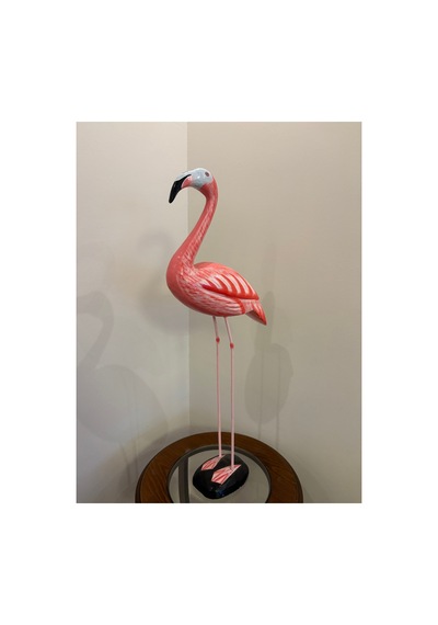 El Yapımı Flamingo Heykeli Büyük Boy Tropikal Ev Ve Bahçe Dekorasyonu Biblo Obje