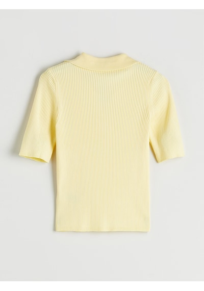 Lcwaıkıkı Classic Sarı Polo Yaka Kadın Triko Kazak