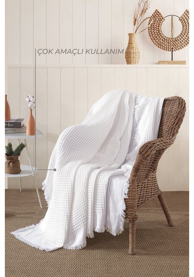Elart Ruffle Pike Tek Kişilik 160x220 Cm Beyaz Beyaz