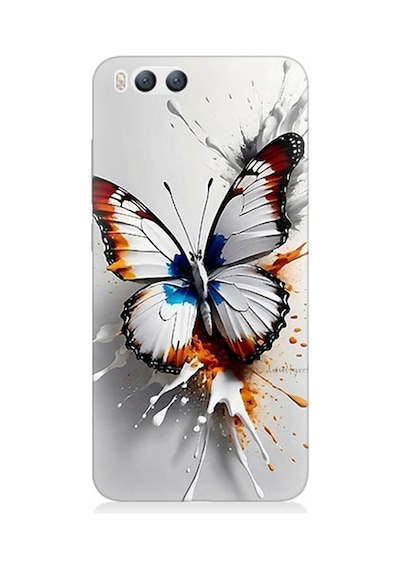 Xiaomi Mi 6 Uyumlu Beyaz Kelebek Desenli Silikon Kılıf