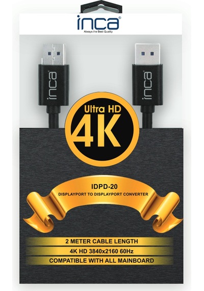 Inca Idpd-20 Displayport To Displayport 4K 2 Metre Kablo