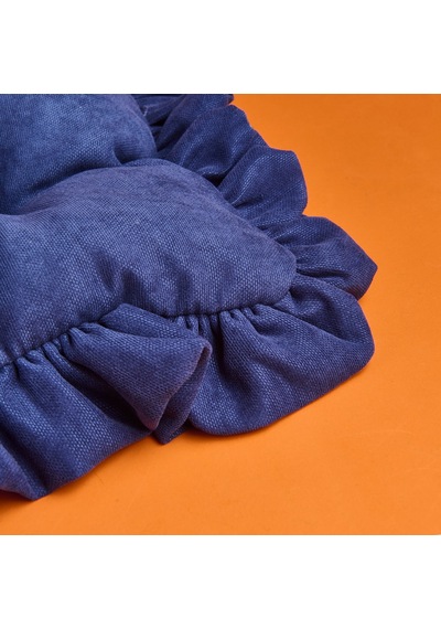 Soft Maia Sandalye Minderi - Lacivert / Beyaz - 40x40 Cm Renkli