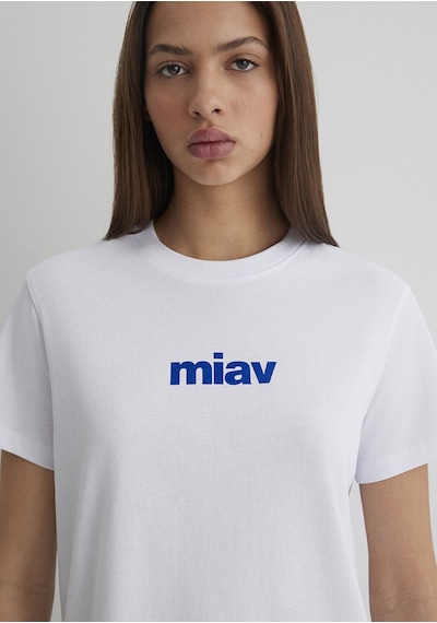 Mavi - Miav Baskılı Beyaz Tişört 1610622-620 Beyaz