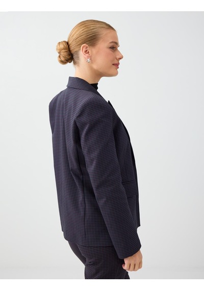 Jimmy Key Siyah Ekose Desenli Kapak Cepli Pamuk Karışımlı Blazer Ceket 6ww058345900