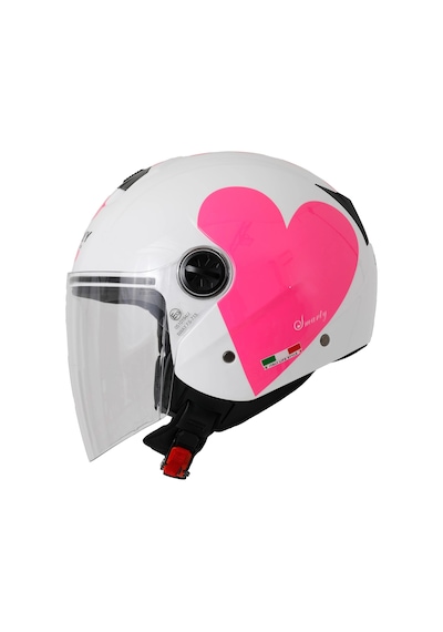 Sway Sw 715 Heart Yarım Kask Beyaz Pembe
