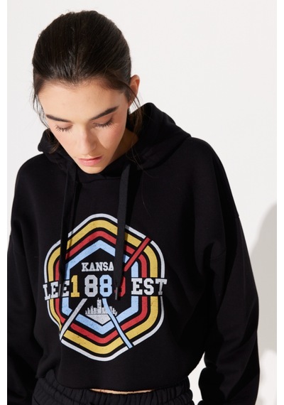 Lee Regular Fit Normal Kesim Siyah Kadın Içi Polarlı Kapüşonlu Sweatshirt L232348001 Siyah