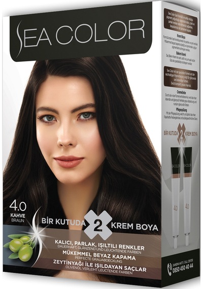 2X2 Tüp Krem Saç Boyası Seti Kahve No:4.0 (546657564)