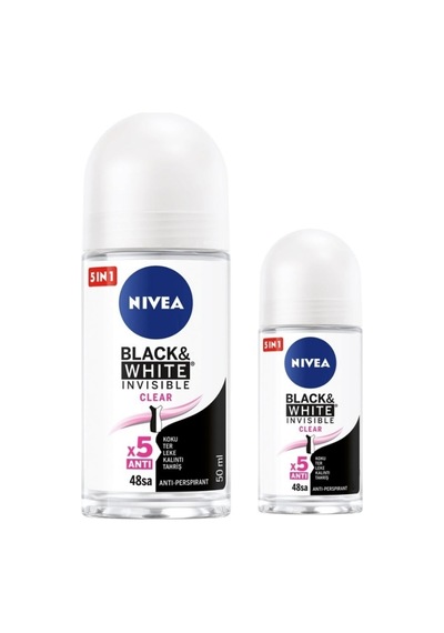 Nivea Black&white Clear Roll-on 50ml + Roll-on 25ml