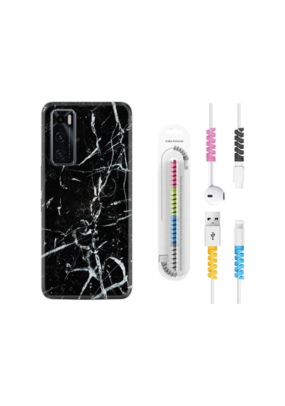 Vivo Y70 Kılıf Rasta Boyun Askılı Black Marble 3 1382