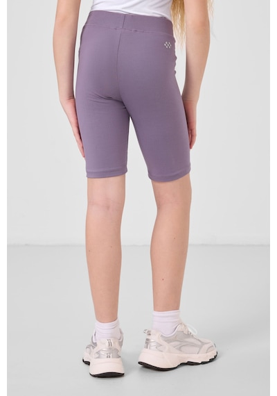 Tommylife Eflatun Pamuklu Kısa Paça Standart Fit Basic Kız Çocuk Tayt - 75188 Eflatun