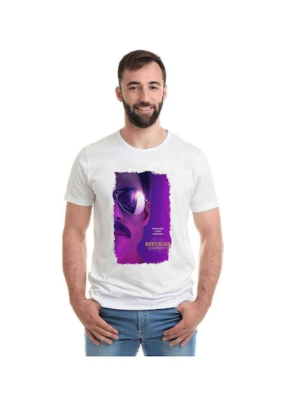Queen Bohemıan Rhapsody Post Baskılı Beyaz Erkek Tshirt (531010399)