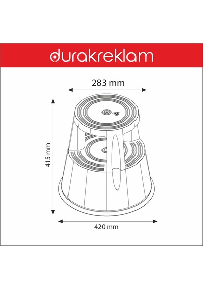 Tekerlekli Tabure Kırmızı