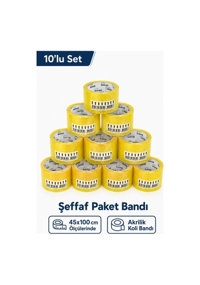 Rasyonel Akrilik Koli Bandı 45x100 Mt 10 Adet 1 Adet