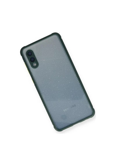 Newface Samsung Galaxy A02 Kılıf Miami Şeffaf Silikon - Koyu Yeşil