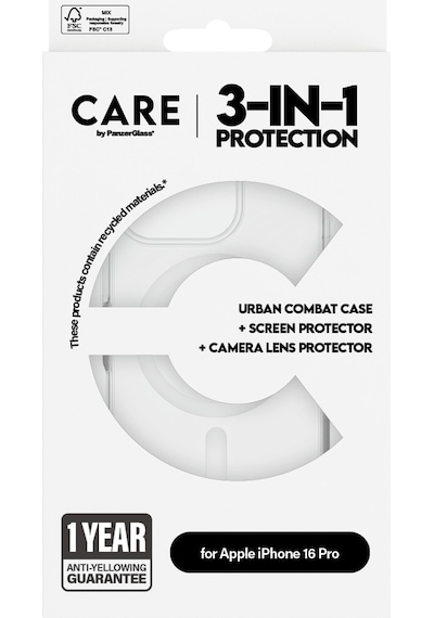Care By Panzerglass Flagship Apple Uyumlu iPhone 16 Pro 3'lü Çerçeve Aparatlı Telefon Koruma Seti