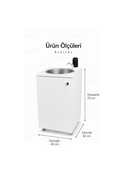 Mobil Seyyar Lavabo Yeni Yönetmeliğe Uygun Model Beyaz