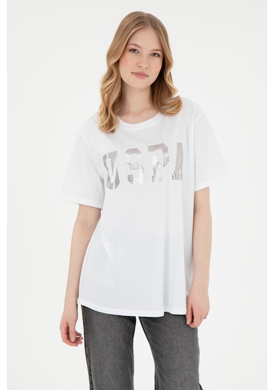 U.S. Polo Assn. Kadın Beyaz Bisiklet Yaka Basic Tişört 50300850-VR013