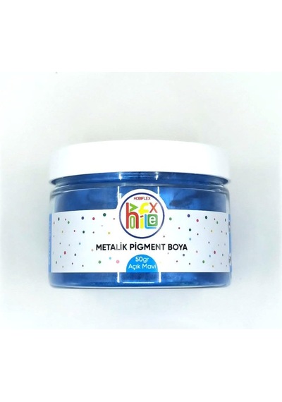 Ayrex Hobiflex Epoksi Reçine Metalik Sedefli Pigment Toz Boya Açık Mavi Renk 50 Gr