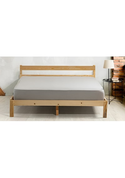 Masif Ahşap Karyola Doğal Ahşap Natural Renk 140x190