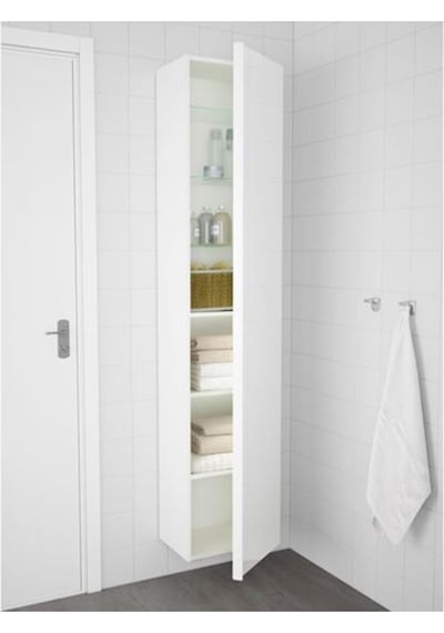 Godmorgon, Yüksek Banyo Dolabı, 40X32X192 Cm, Parlak Cila Beyaz Çok Renkli Godmorgon, Yüksek Banyo Dolabı, 40X32X192 Cm, Parlak Cila Beyaz Çok Renkli