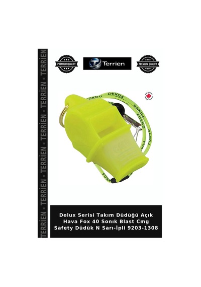 Delux Serisi Takım Düdüğü Açık Hava Fox 40 Sonık Blast Cmg Safety Düdük N Sarı-ipli 9203-1308