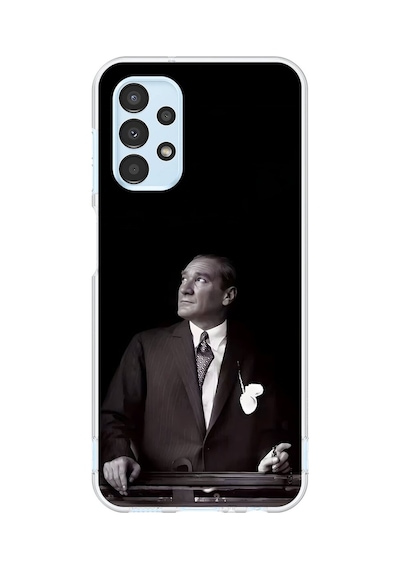Samsung Galaxy A13 Uyumlu Şeffaf Kılıf Atatürk 3 Tasarımlı