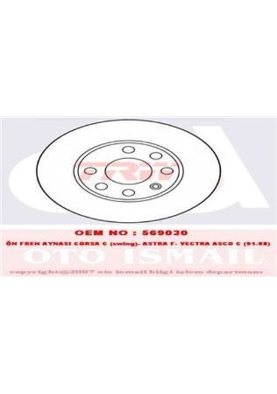 TRW DF1608 FREN DİSKİ ÖN ASTRA F 91- ASTRA F CLASSIC 99- VECTRA A