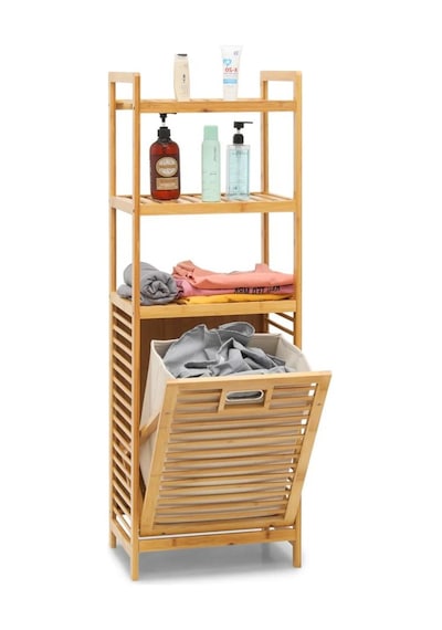 Digithome Bambu Kirli Sepetli 3 Raflı Çok Amaçlı Banyo Düzenleyici Çamaşır Sepeti Organizer Db-0002 Diğer