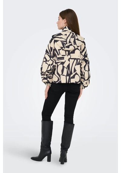 Only Onlbetty Bat Sleeve Kadın Desenli Ceket Oversize Bej