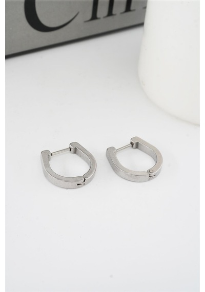 Kadın 316 L Paslanmaz Çelik 1.8 CM Oval Model Küpe 99258137