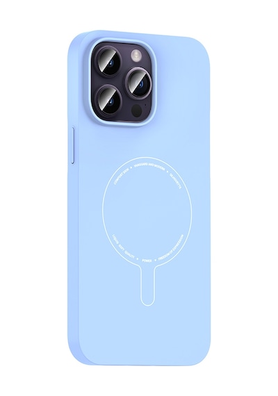 Maks Technology iPhone Uyumlu 14 Pro Max Kılıf M-safe Şarj Özellikli Kamera Korumalı Mkst Elio Sert Pc Kapak - Açık Mavi