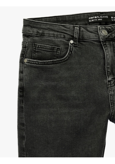 Koton Düğmeli Cep Detaylı Normal Bel Slim Fit Jean Pantolon - Brad Jean Antrasit 6sam40115nd Koton Düğmeli Cep Detaylı Normal Bel Slim Fit Jean Pantolon - Brad Jean Antrasit 6sam40115nd