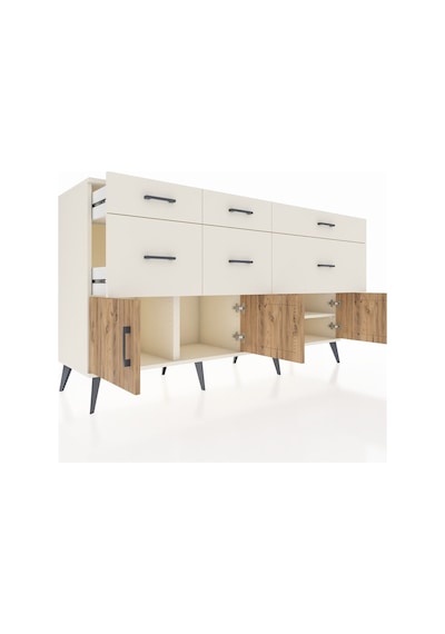 Kronos Konsol Tek Raflı 6 Çekmeceli 4 Kapaklı 176x59x99 Aytaşı-ça Aytaşı-çam/aytaşı