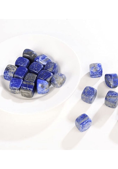 Tamburlanmış Küp Doğal Lapis Lazuli Taşı Kütle Parça