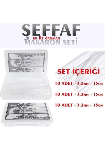 Şeffaf Makaron Kablo Seti