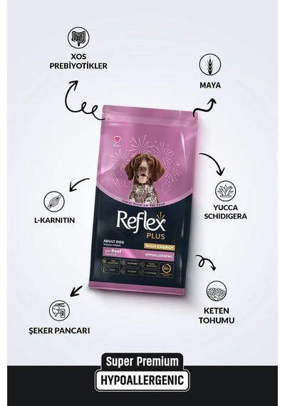Plus Hipoalerjenik High Energy Dana Etli Yetişkin Köpek Maması, 12 Kg