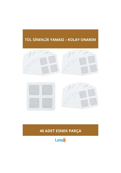 Esnek Tül Sineklik Yaması 40 Adet Yırtık Tamir Seti 1 Adet