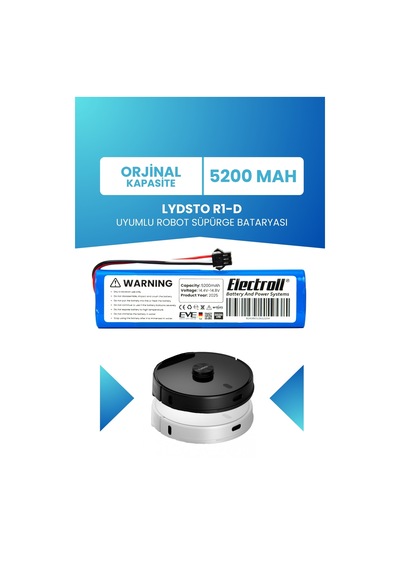 Lydsto R1-d Uyumlu Batarya Kapasite 5200mah Pil Robot Süpürge Bataryası Değişimi