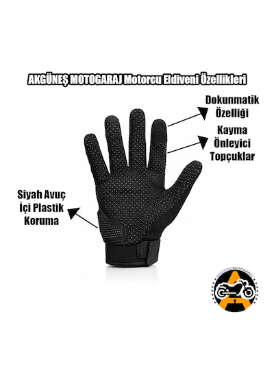 Akgüneş Motogaraj Yasaya Uygun Motosiklet Eldiveni Yazlık Etiket Mevcut