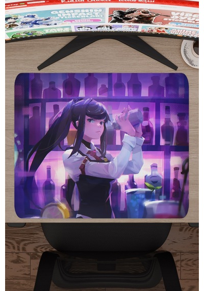 Va-11 Hall-a Kaymaz Dikişli Kauçuk Oyuncu Mousepad V4 - 48x40 Xl Gaming Mouse Pad Fare Altlığı