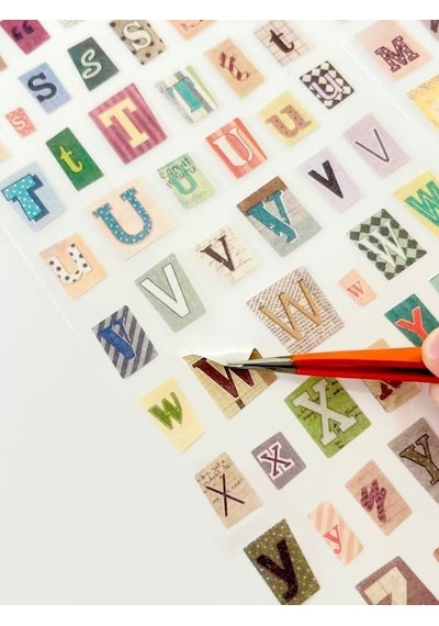 Vintage Harfler Rakamlar Ve Semboller Temalı 6 Yaprak 289 Adet Sticker Set/etiket/çıkartma Genel
