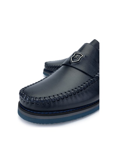 Tamer Tanca Erkek Hakiki Deri Lacivert Loafer Ayakkabı 1008 3390 Erk Ayk Sk24-25 Lacı Dr Lacivert