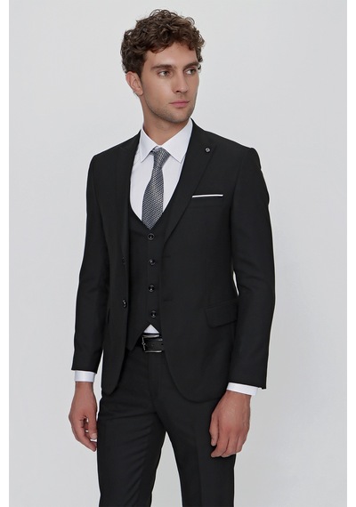 Morven Siyah Yelekli Jakarlı Slim Fit Dar Kesim 6 Drop Erkek Takım Elbise 99mc001002001 Siyah Morven Siyah Yelekli Jakarlı Slim Fit Dar Kesim 6 Drop Erkek Takım Elbise 99mc001002001 Siyah
