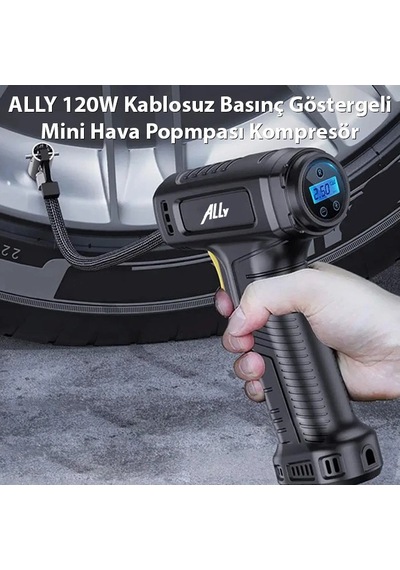 Ally 120w Kablosuz Basınç Göstergeli Mini Hava Popmpası Kompresörst-5007c- 5775