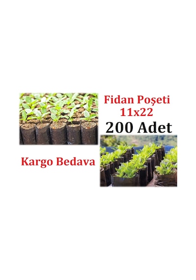 Fide Fidan Poşeti, 200 Adet, 11X22 Fidan Poşeti, Fidan Torbası