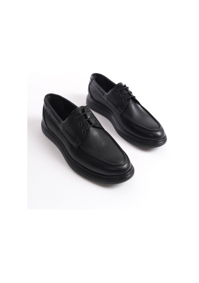 Mubiano Mbrgn105-s Siyah Erkek Bağcıklı Loafer Siyah