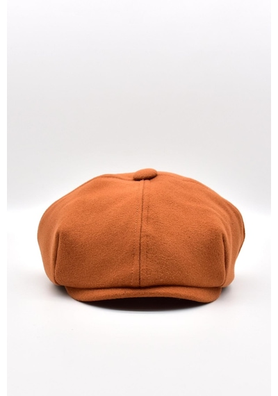 Külah Erkek Dökümlü Kışlık Newsie Kasket Premium Irish Flat Cap Şapka - Turuncu